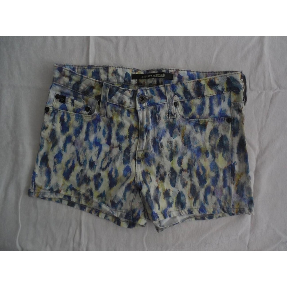 Big Star Shorts Womens 26 4 Multicolor Spotted Printed Denim Low Rise Festival - Picture 3 of 8